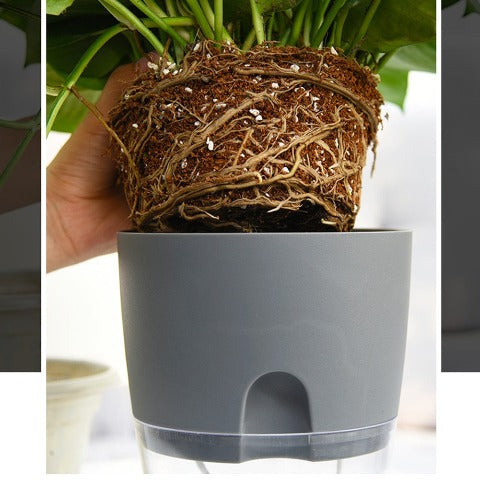 MIVIDE 4pcs Pots de Fleur Arrosage Automatique, Grand Pot de Fleur  Interieur, Jardinières à Arrosage Automatique pour Plant,[S557]