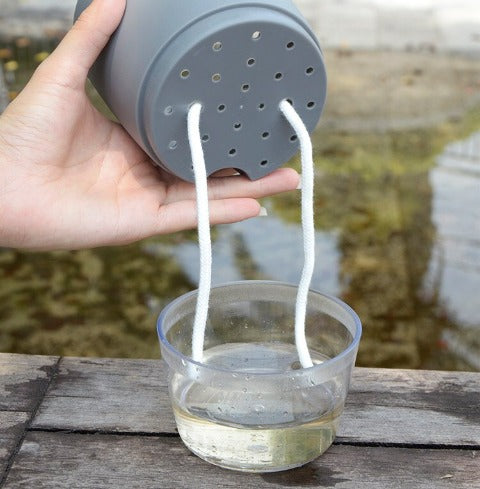 Pot de fleurs à arrosage automatique transparent double couche en corde  plastique avec injection D1 x 5 pot d'arrosage en coton
